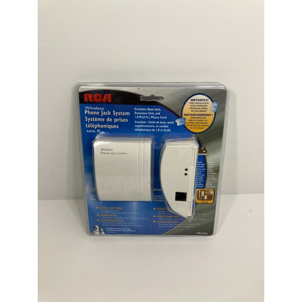 RCA CRC926 Wireless Phone Jack System Base Unit Extension Jack New